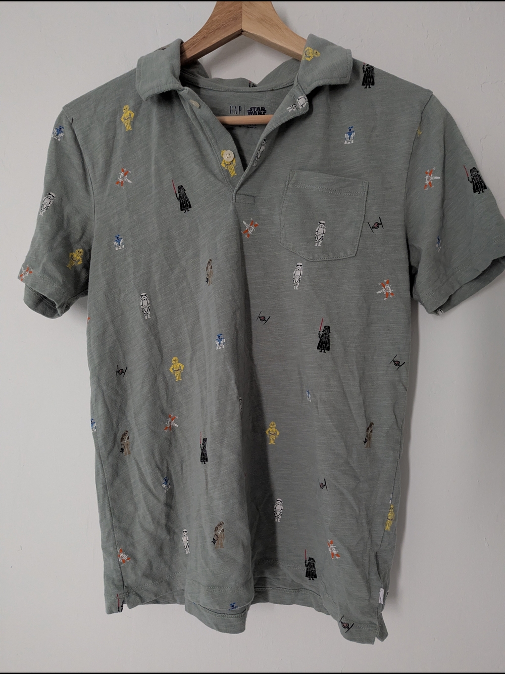 GAP Kid's Sage Green Star Wars Polo